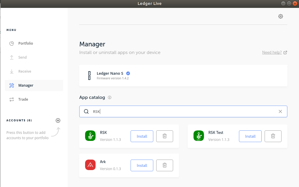 Ledger RSK App